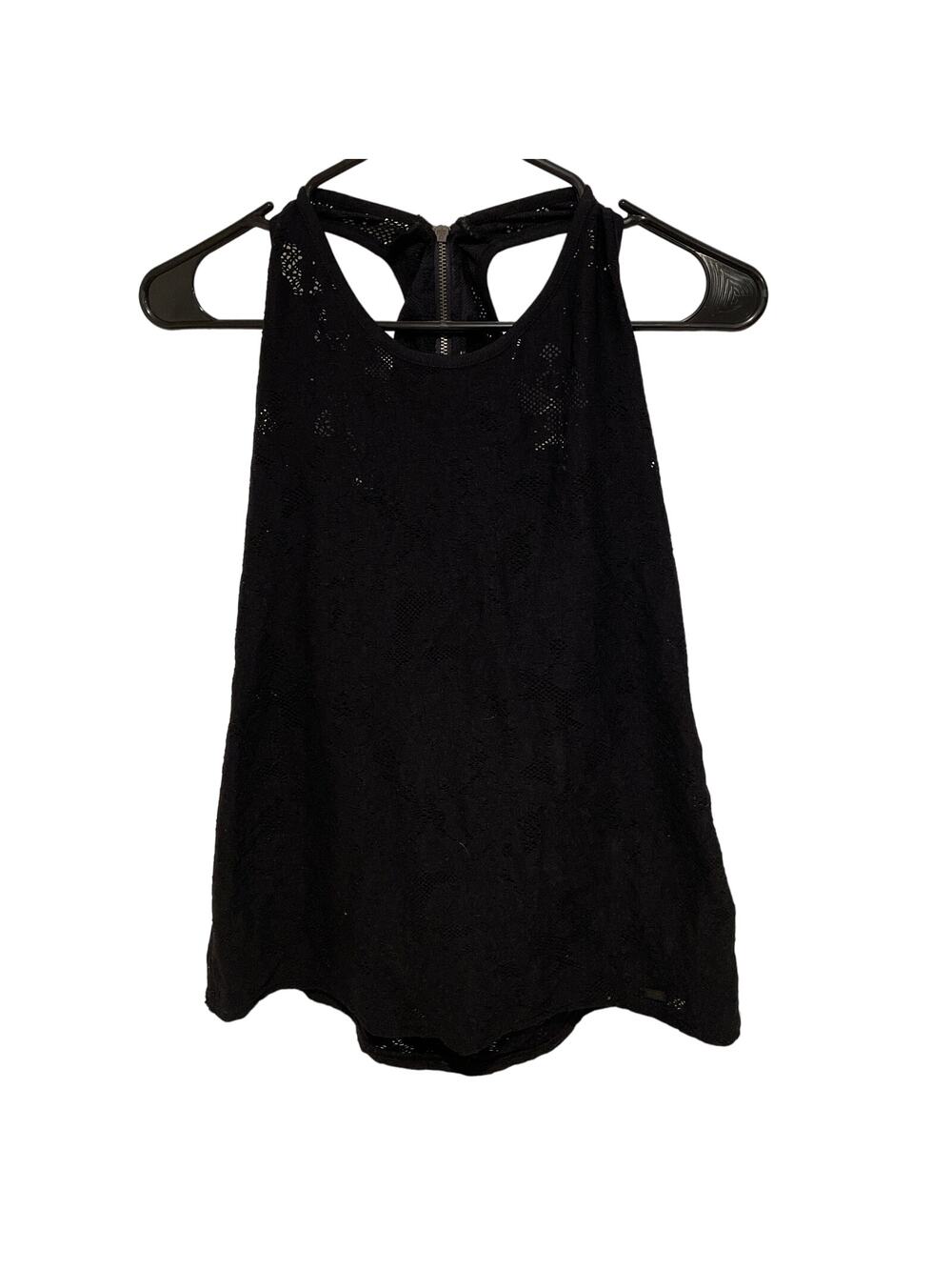 A|X Armani Exchange black stretchy sheer lace top small